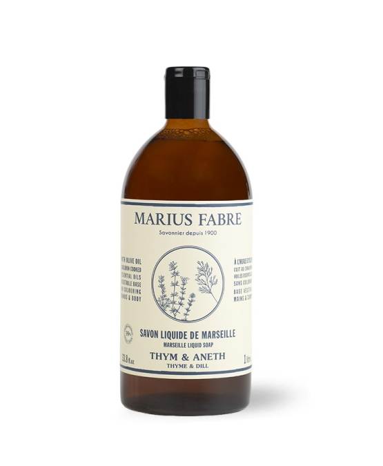 Buy the authentic Marseille liquid soap, with thyme & dill essential oils 1L