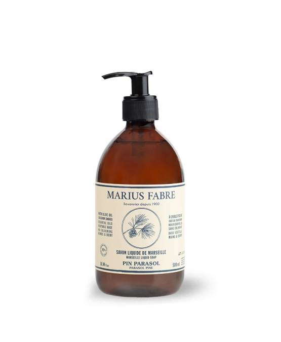Buy the authentic Marseille liquid soap, with parasol pine essential oils 500ml